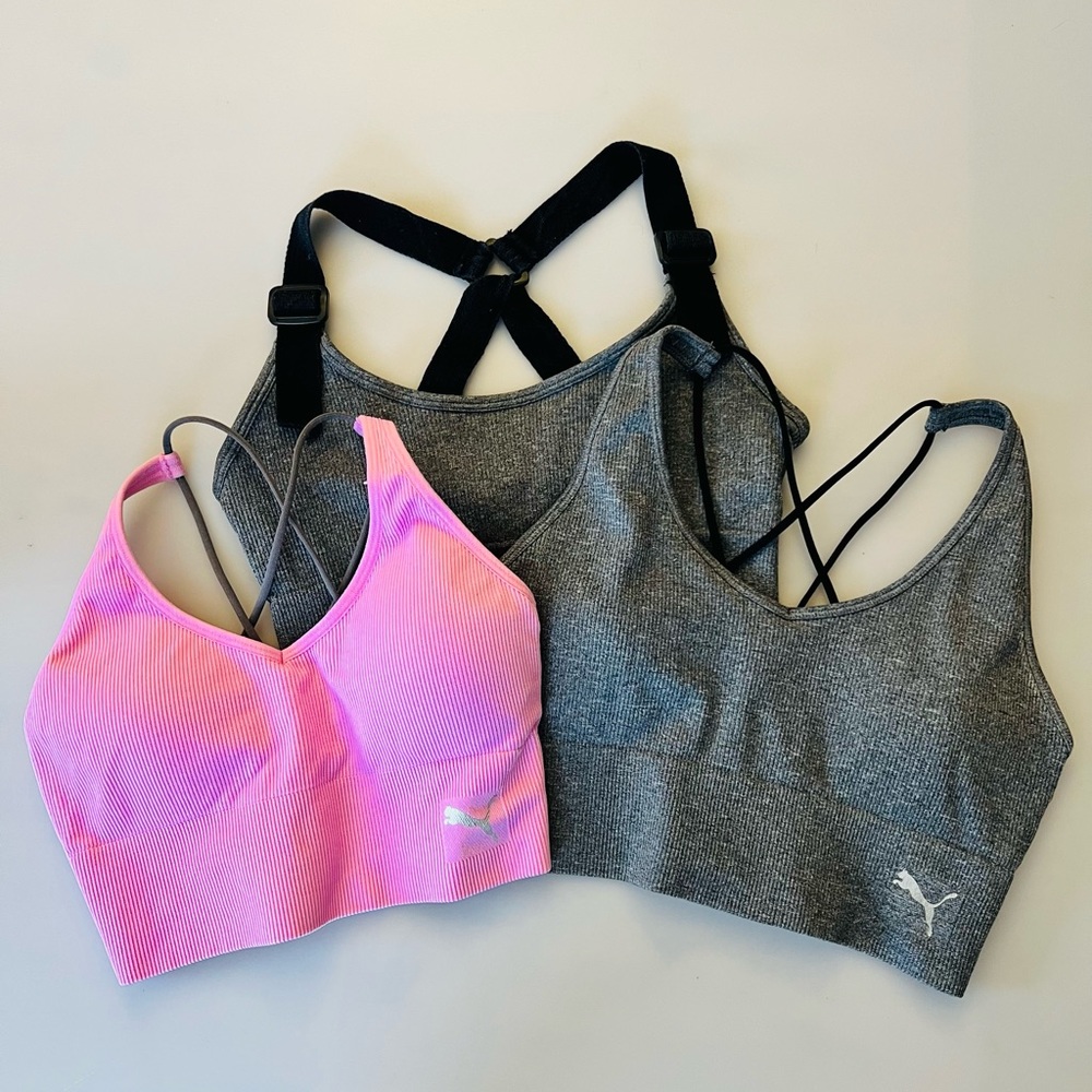 PUMA Women's Sports Bras. Set of 3. Size Small.